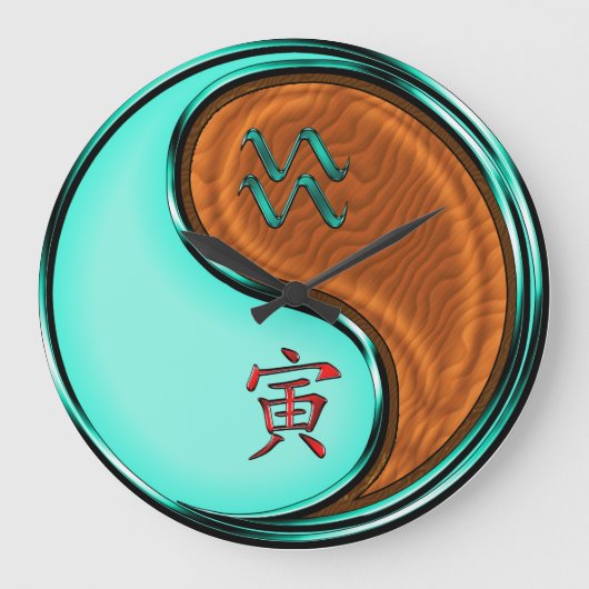 Aquarius & Wood Tiger Grote Klok (Voorkant)
