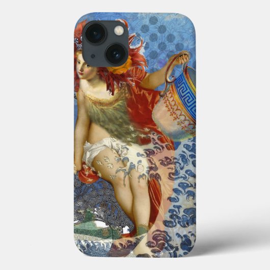 Aquarius Zeemeermin Gotische Blauwe Kunst Case-Mate iPhone Case (Achterkant)