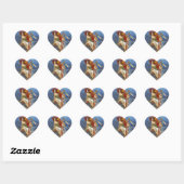 Aquarius Zeemeermin Gotische Blauwe Kunst Hart Sticker (Vel)