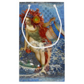 Aquarius Zeemeermin Gotische Blauwe Kunst Klein Cadeauzakje (Achterkant)