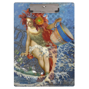 Aquarius Zeemeermin Gotische Blauwe Kunst Klembord