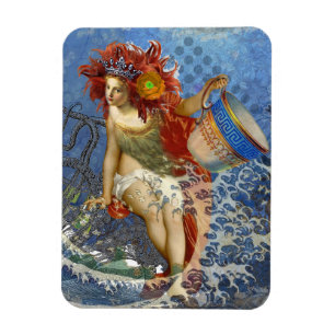 Aquarius Zeemeermin Gotische Blauwe Kunst Magneet