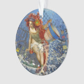 Aquarius Zeemeermin Gotische Blauwe Kunst Ornament (voorkant)