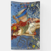 Aquarius Zeemeermin Gotische Blauwe Kunst Spandoek (Verticaal)