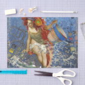 Aquarius Zeemeermin Gotische Blauwe Kunst Tissuepapier (Craft)