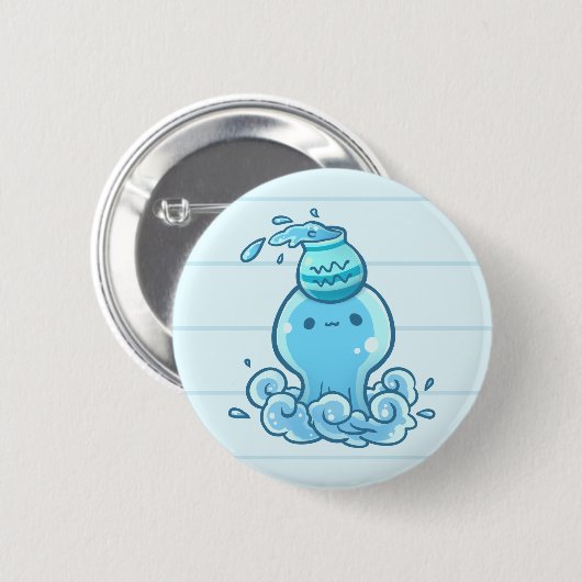 Aquarius Zodiac Animal Button (Voorkant /achterkant)