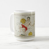 Aquarius Zodiac Antiek Astronomisch Schema Koffiemok (Voorkant links)