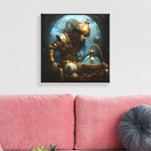 Aquarius Zodiac Art Canvas Afdruk (Insitu (Woonkamer))