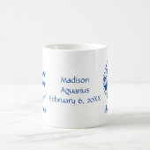 Aquarius Zodiac Astrology Birthday Gift Blue Koffiemok (Center)