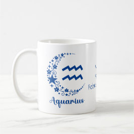 Aquarius Zodiac Astrology Birthday Gift Blue Koffiemok