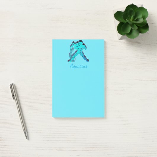Aquarius Zodiac Astrology Blue Elegant Sun Sign Post-it® Notes (Kantoor)
