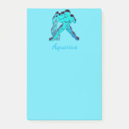 Aquarius Zodiac Astrology Blue Elegant Sun Sign Post-it® Notes