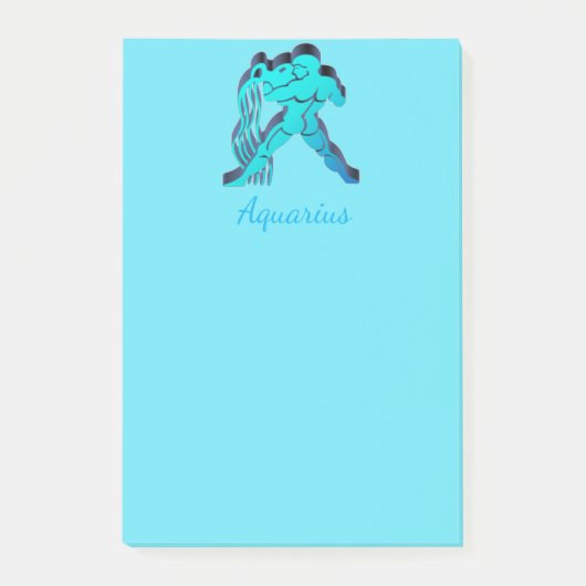 Aquarius Zodiac Astrology Blue Elegant Sun Sign Post-it® Notes (Voorkant)