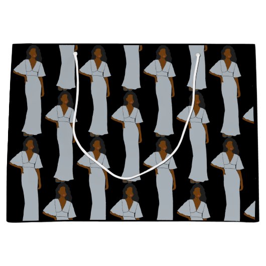 Aquarius Zodiac Astrology Elegant Black Groot Cadeauzakje (Voorkant)