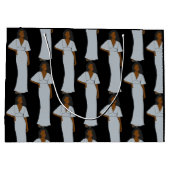 Aquarius Zodiac Astrology Elegant Black Groot Cadeauzakje (Achterkant)