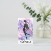 *~* AQUARIUS Zodiac Astrology Readings Blue Pink Visitekaartje (Staand voorkant)
