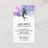 *~* AQUARIUS Zodiac Astrology Readings Blue Pink Visitekaartje (Achterkant)