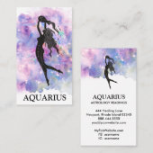 *~* AQUARIUS Zodiac Astrology Readings Blue Pink Visitekaartje (Voorkant / Achterkant)