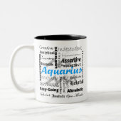Aquarius Zodiac Astrology Traits Collage Tweekleurige Koffiemok (Links)