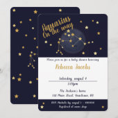 Aquarius zodiac Baby shower Uitnodiging (Voorkant / Achterkant)