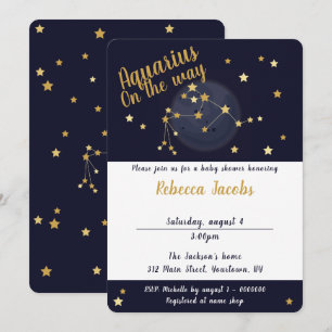 Aquarius zodiac Baby shower Uitnodiging