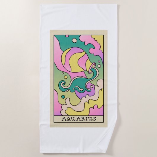 Aquarius Zodiac Beach Towel Strandlaken (Voorkant)