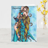 Aquarius Zodiac Belly Dance Kaart (Gele Bloem)