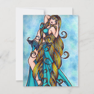 Aquarius Zodiac Belly Dance Kaart Notitiekaartje