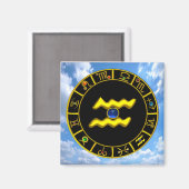 Aquarius/Zodiac Birthday Signs Magneet (Voorkant / Achterkant)