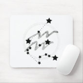 Aquarius zodiac constellation black and Silver Muismat (Met muis)