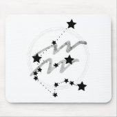 Aquarius zodiac constellation black and Silver Muismat (Voorkant)