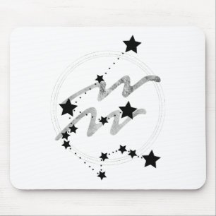 Aquarius zodiac constellation black and Silver Muismat