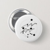 Aquarius zodiac constellation black and Silver Ronde Button 5,7 Cm (Voorkant /achterkant)