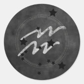 Aquarius zodiac constellation black Silver Astro Ronde Sticker (Voorkant)