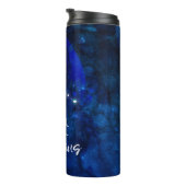 Aquarius Zodiac Constellation Blue Galaxy Monogram Thermosbeker (Geroteerd rechts)