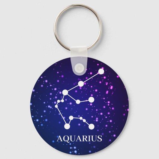 Aquarius Zodiac Constellation Design Sleutelhanger (Voorkant)