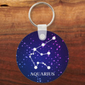 Aquarius Zodiac Constellation Design Sleutelhanger (Voorkant)