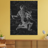 Aquarius Zodiac Constellation Hevelius 1690 Canvas Afdruk (Insitu (Woonkamer))