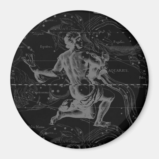Aquarius Zodiac Constellation Hevelius 1690 Magneet (Voorkant)