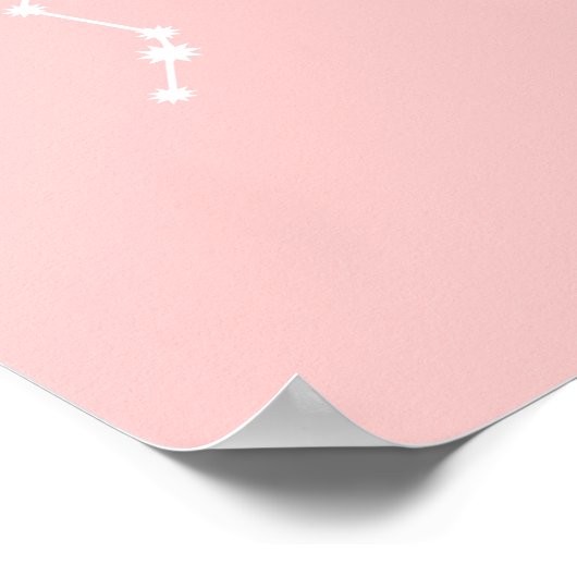 Aquarius Zodiac Constellation Modern Pink Poster (Hoek)