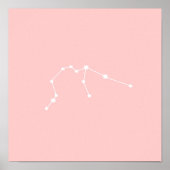 Aquarius Zodiac Constellation Modern Pink Poster (Voorkant)