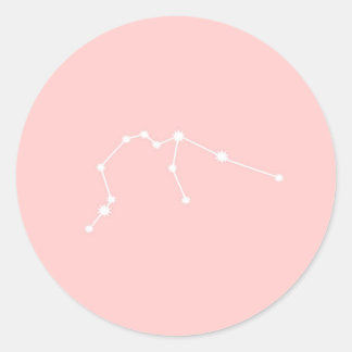 Aquarius Zodiac Constellation Modern Pink Ronde Sticker