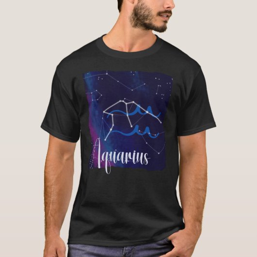 Aquarius Zodiac Constellation T-shirt (Voorkant)
