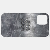 Aquarius Zodiac Distress Silver Steel Style iPhone Hoesje (Achterkant horizontaal)