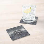 Aquarius Zodiac Distress Silver Steel Style Kartonnen Onderzetters (Insitu)