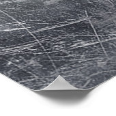 Aquarius Zodiac Distress Silver Steel Style Poster (Hoek)