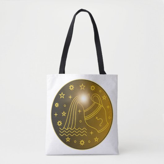 Aquarius Zodiac Emblem | Minimal Celestial Symbol Tote Bag (Voorkant)