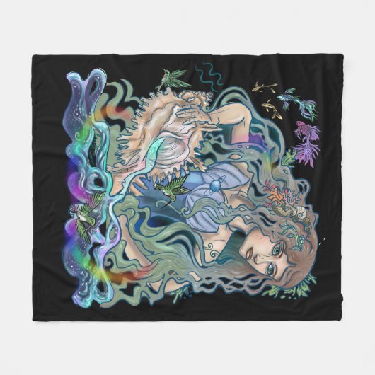 Aquarius Zodiac Fleece Deken (Voorkant (Horizontaal))