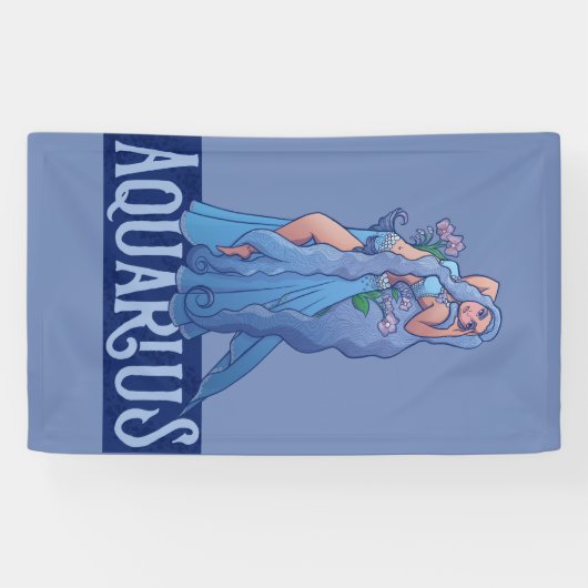 Aquarius Zodiac Goddess Belly Dancer Art Birthday Spandoek (Horizontaal)