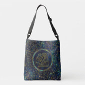 Aquarius Zodiac Gold Abalone op constellatie Crossbody Tas (Achterkant)